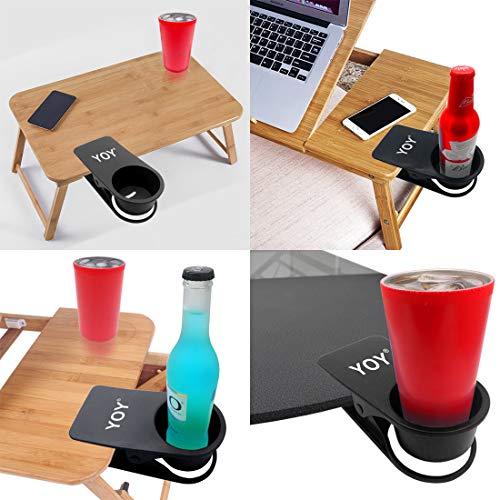 YOY Drinking Home Office Table Desk Side Huge Clip Water Drink Beverage Soda Coffee Mug Holder Cup Saucer Design, Black (Kitchen)sec0